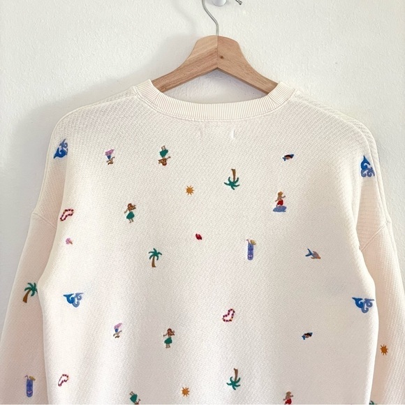 Madewell Lei-cation Embroidered Mainstay French Terry Pullover Sweatshirt Cream - Picture 6 of 16